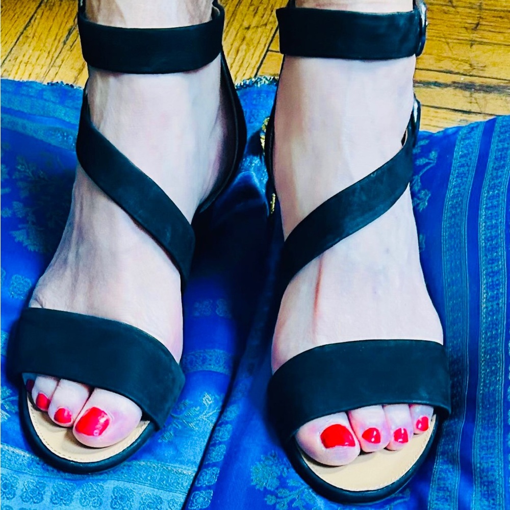Franco Sarto Black Strappy Sandals